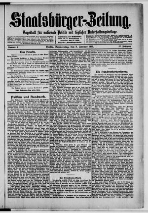 Staatsbürger-Zeitung on Jan 5, 1911
