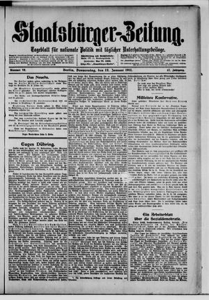 Staatsbürger-Zeitung on Jan 12, 1911
