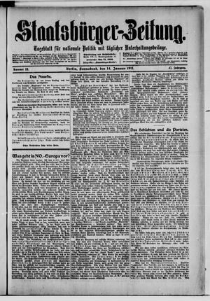 Staatsbürger-Zeitung on Jan 14, 1911