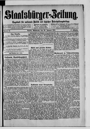 Staatsbürger-Zeitung on Jan 25, 1911