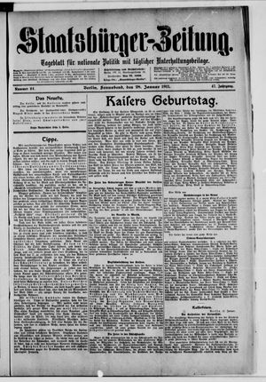 Staatsbürger-Zeitung vom 28.01.1911