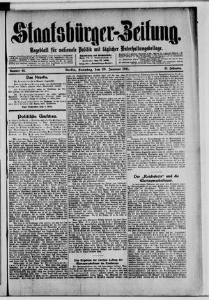 Staatsbürger-Zeitung on Jan 29, 1911