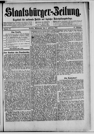 Staatsbürger-Zeitung on Feb 1, 1911