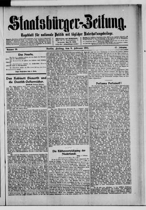 Staatsbürger-Zeitung on Feb 3, 1911