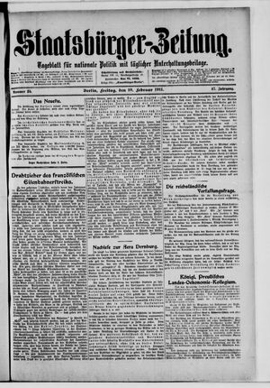 Staatsbürger-Zeitung on Feb 10, 1911