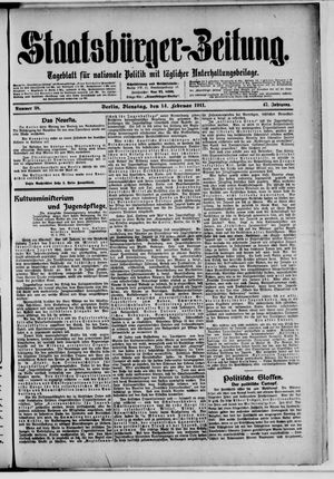Staatsbürger-Zeitung vom 14.02.1911