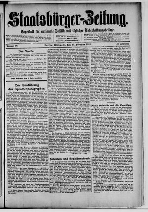 Staatsbürger-Zeitung on Feb 15, 1911