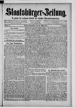 Staatsbürger-Zeitung on Mar 25, 1911