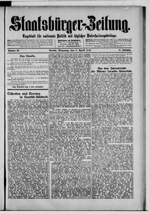 Staatsbürger-Zeitung on Apr 4, 1911