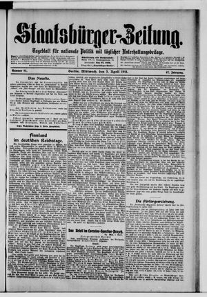 Staatsbürger-Zeitung on Apr 5, 1911