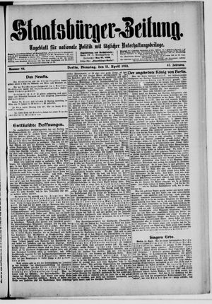 Staatsbürger-Zeitung on Apr 11, 1911