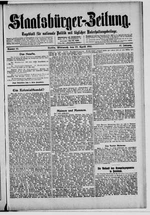 Staatsbürger-Zeitung on Apr 12, 1911