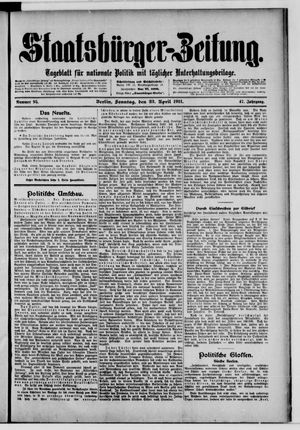 Staatsbürger-Zeitung on Apr 23, 1911