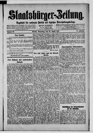 Staatsbürger-Zeitung on Apr 25, 1911