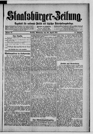 Staatsbürger-Zeitung vom 26.04.1911