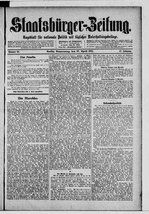 Staatsbürger-Zeitung vom 27.04.1911