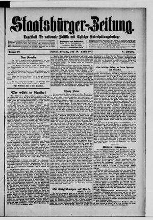 Staatsbürger-Zeitung on Apr 28, 1911