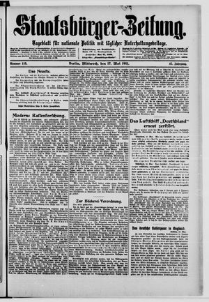 Staatsbürger-Zeitung vom 17.05.1911