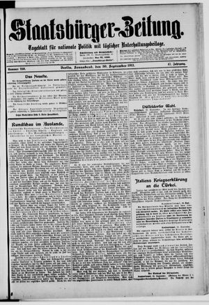 Staatsbürger-Zeitung vom 30.09.1911