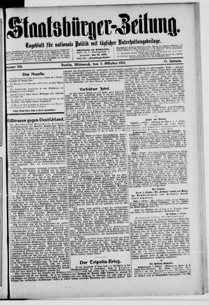 Staatsbürger-Zeitung vom 04.10.1911