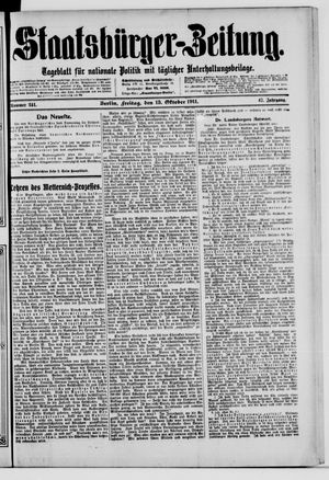 Staatsbürger-Zeitung vom 13.10.1911
