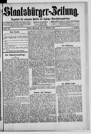 Staatsbürger-Zeitung vom 17.10.1911