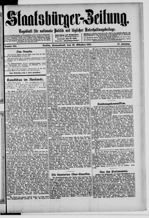 Staatsbürger-Zeitung vom 21.10.1911