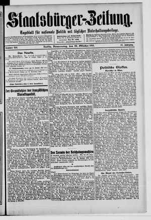 Staatsbürger-Zeitung vom 26.10.1911