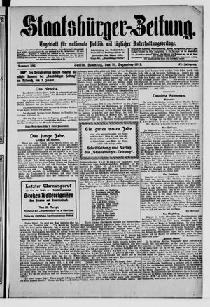 Staatsbürger-Zeitung on Dec 31, 1911