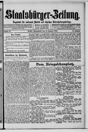 Staatsbürger-Zeitung on Jan 13, 1912