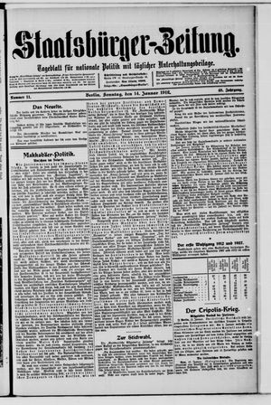 Staatsbürger-Zeitung on Jan 14, 1912