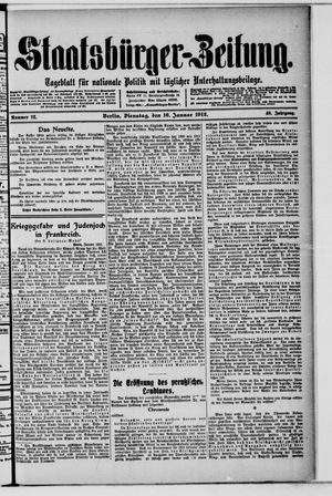Staatsbürger-Zeitung on Jan 16, 1912