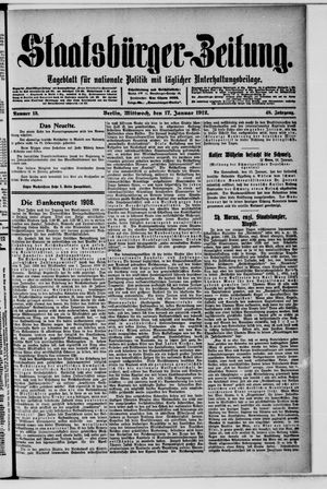 Staatsbürger-Zeitung on Jan 17, 1912