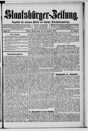 Staatsbürger-Zeitung on Jan 25, 1912