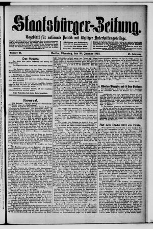Staatsbürger-Zeitung on Jan 30, 1912