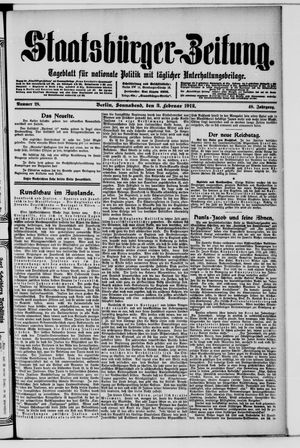 Staatsbürger-Zeitung on Feb 3, 1912