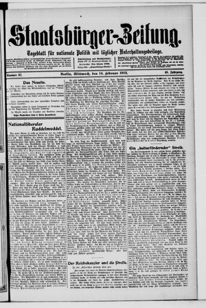 Staatsbürger-Zeitung on Feb 14, 1912