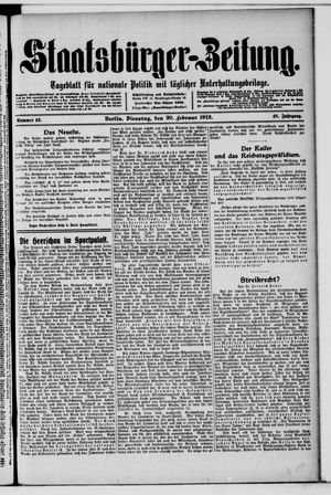 Staatsbürger-Zeitung on Feb 20, 1912