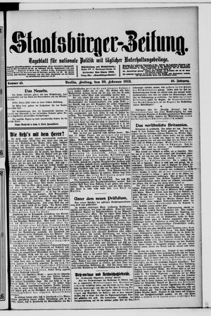 Staatsbürger-Zeitung on Feb 23, 1912