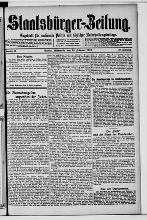 Staatsbürger-Zeitung vom 28.02.1912