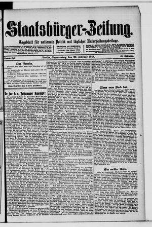 Staatsbürger-Zeitung on Feb 29, 1912