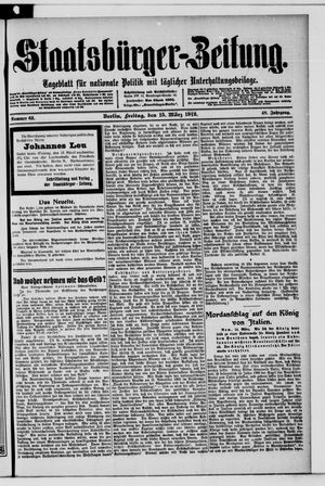 Staatsbürger-Zeitung on Mar 15, 1912