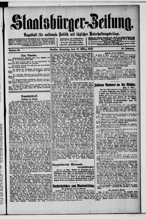 Staatsbürger-Zeitung on Mar 17, 1912