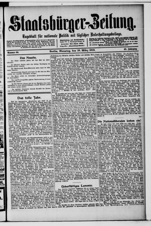 Staatsbürger-Zeitung on Mar 19, 1912
