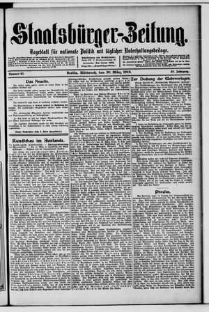Staatsbürger-Zeitung on Mar 20, 1912
