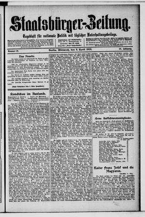 Staatsbürger-Zeitung on Apr 3, 1912