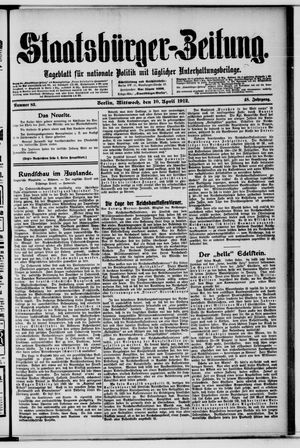 Staatsbürger-Zeitung on Apr 10, 1912