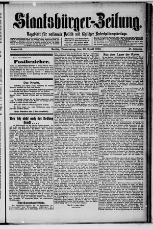 Staatsbürger-Zeitung on Apr 25, 1912