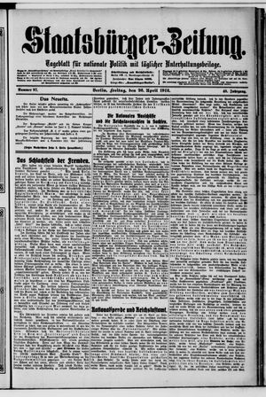 Staatsbürger-Zeitung on Apr 26, 1912