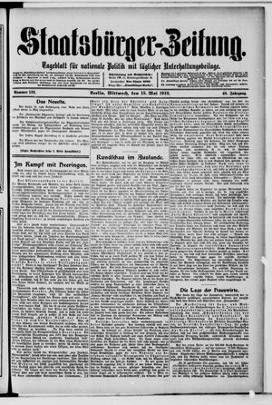 Staatsbürger-Zeitung on May 15, 1912